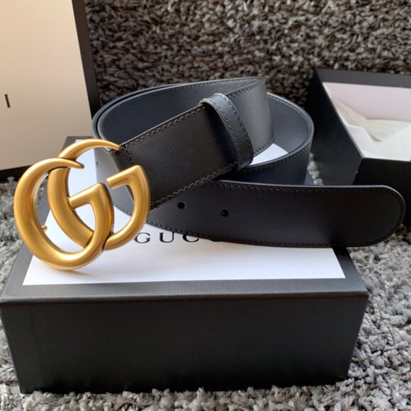 Gucci 4*110cm Leather Belt with Double G Buckle Unisex - Picture 4 of 6